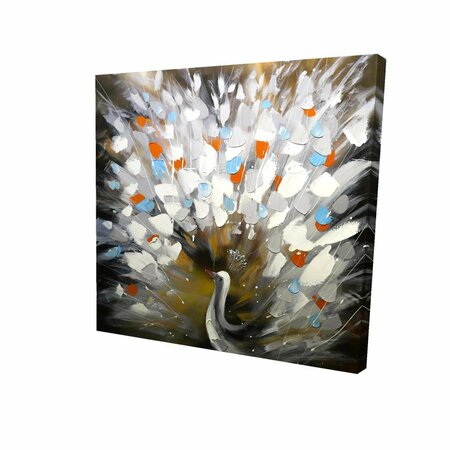 FONDO 12 x 12 in. Abstract Color Spotted Peacock-Print on Canvas FO2772164
